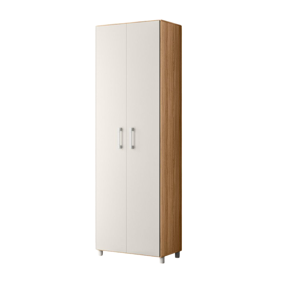 Armário Multiuso 2 Portas 4 Prateleiras 186x61 cm Nicioli Freijó/Off White