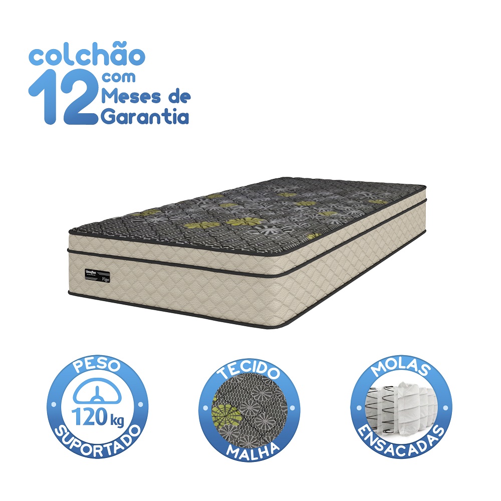 Conjunto Box Solteiro Molas Ensacadas Base e Colchao Umaflex New Vigo Bege 88x188x66, , large image number 3