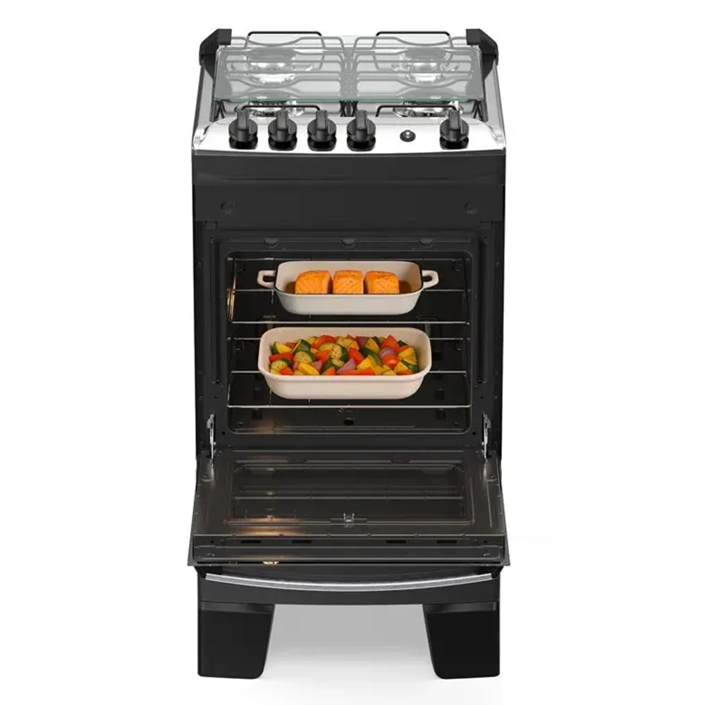 Fog&atilde;o 4 bocas Atlas Autom&aacute;tico Mesa de Inox Preto Mil&atilde;o Fast, , large image number 4