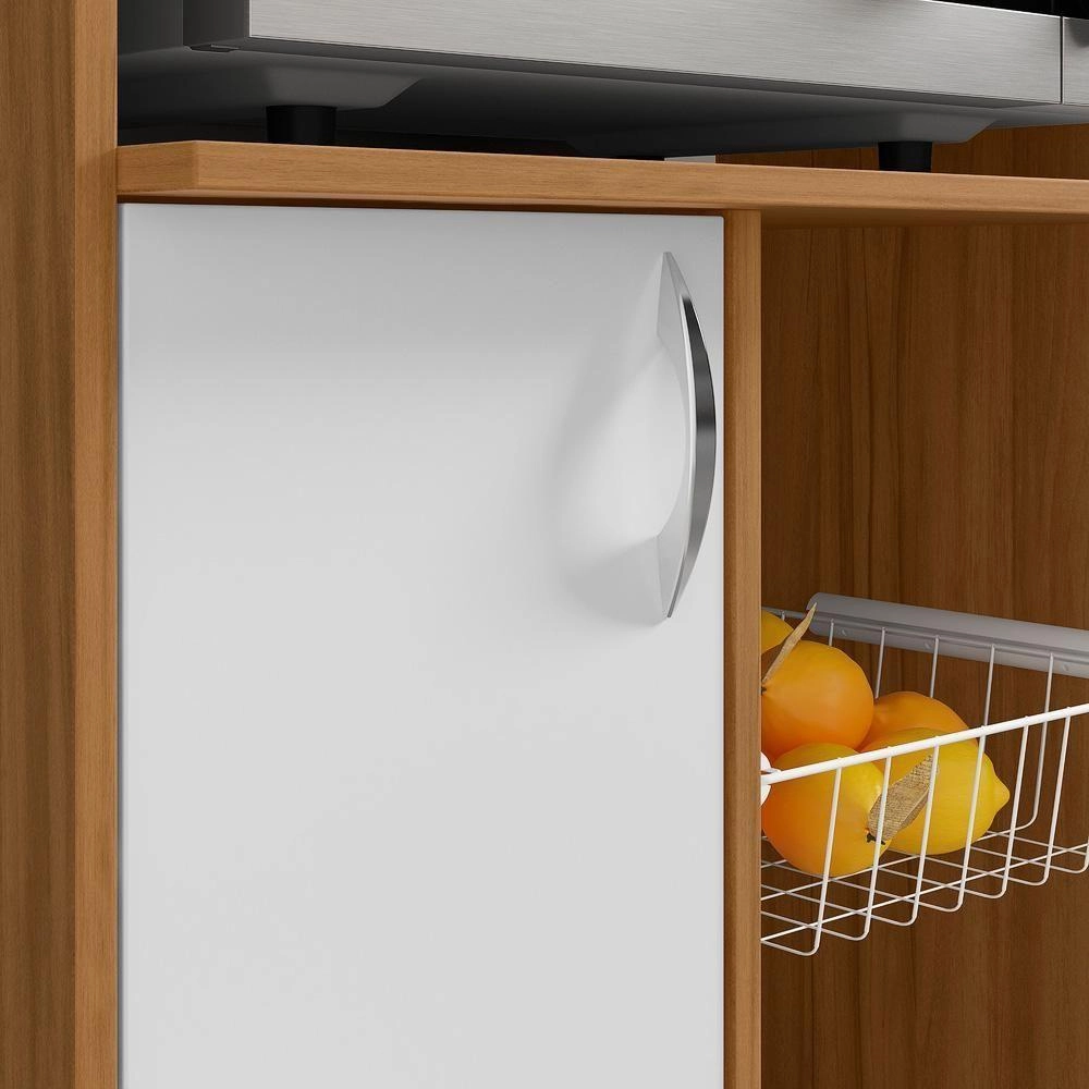 Fruteira de Cozinha com Tampo 1 Porta 1 Nicho para Microondas Freijó/Branco Notável NT3075, , large image number 5