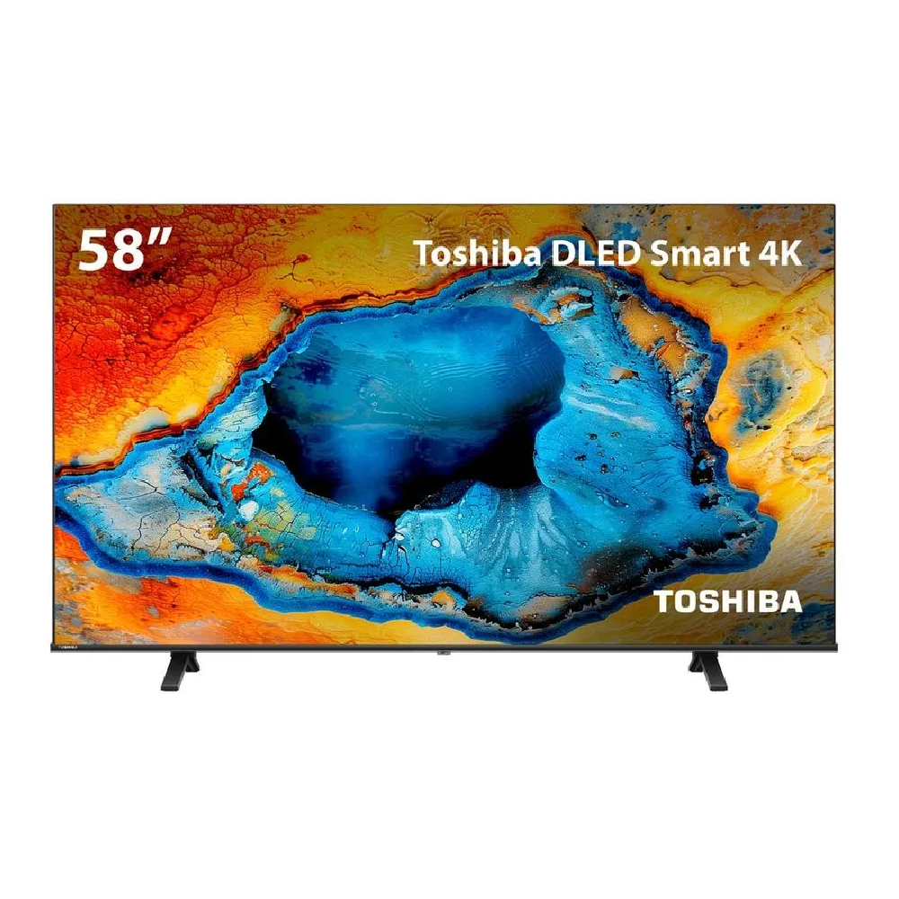 Smart TV 58 Polegadas Toshiba DLed 4K VIDAA Wi-Fi 3 HDMI 2 USB 58C350NS TB031M