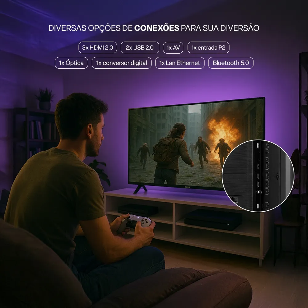 Smart TV 50 Polegadas Toshiba DLED 4K Wi-Fi VIDAA 3 HDMI 2 USB 50C350NS TB029M, , large image number 5