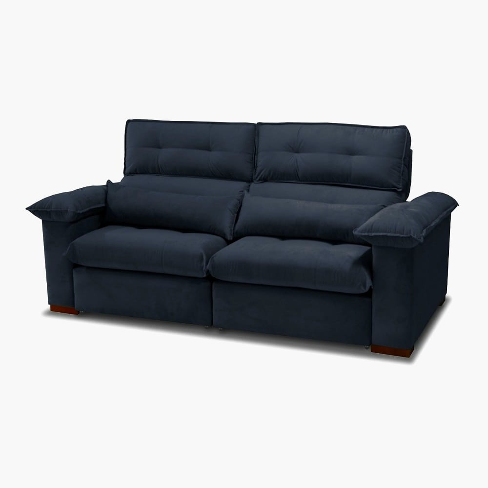 Sofá 2 Lugares 2 Assentos Retrátil e Reclinável Tecido Camuça Cinza 235 cm JA Floyd