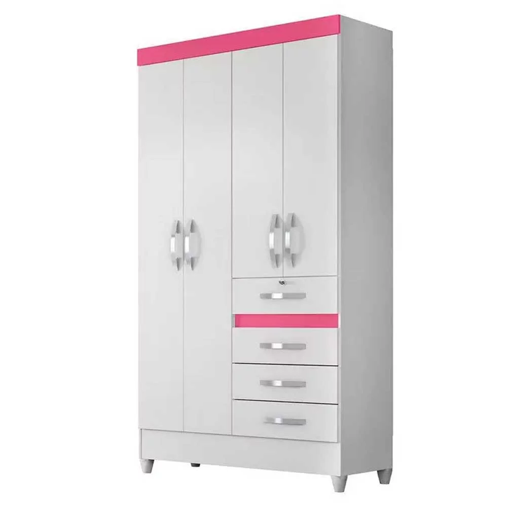 Guarda Roupa Moval Sobral Cores Flex 4 Portas 4 Gavetas, Branco, large image number 5