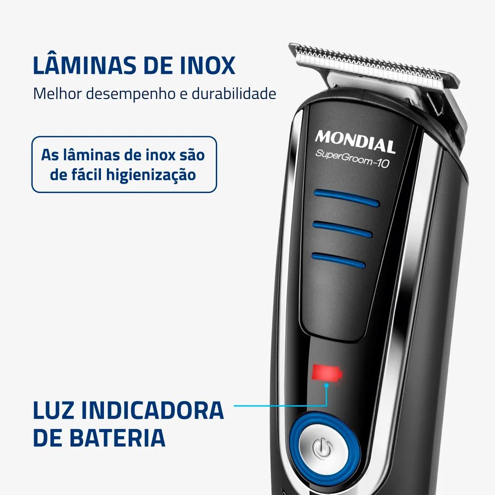 Aparador de Pelos Mondial BG-03 SuperGroom 10 em 1 Sem Fio Bivolt, , large image number 4