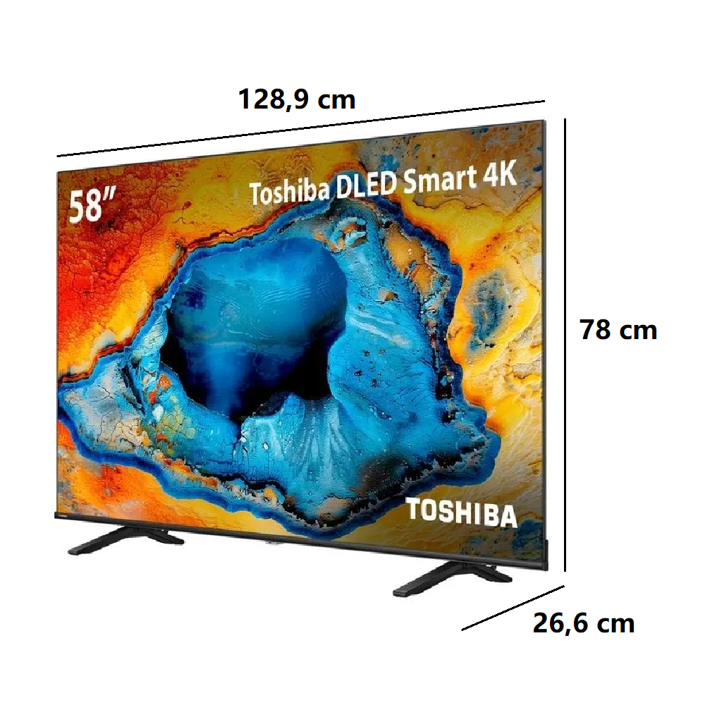 Smart TV 58 Polegadas Toshiba DLed 4K VIDAA Wi-Fi 3 HDMI 2 USB 58C350NS TB031M, , large image number 9