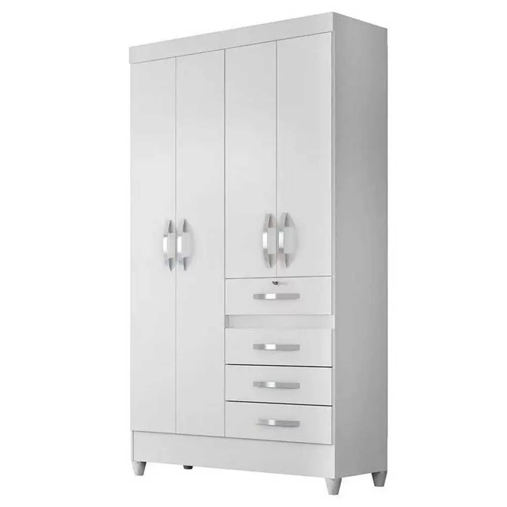 Guarda Roupa Moval Sobral Cores Flex 4 Portas 4 Gavetas, Branco, large image number 2