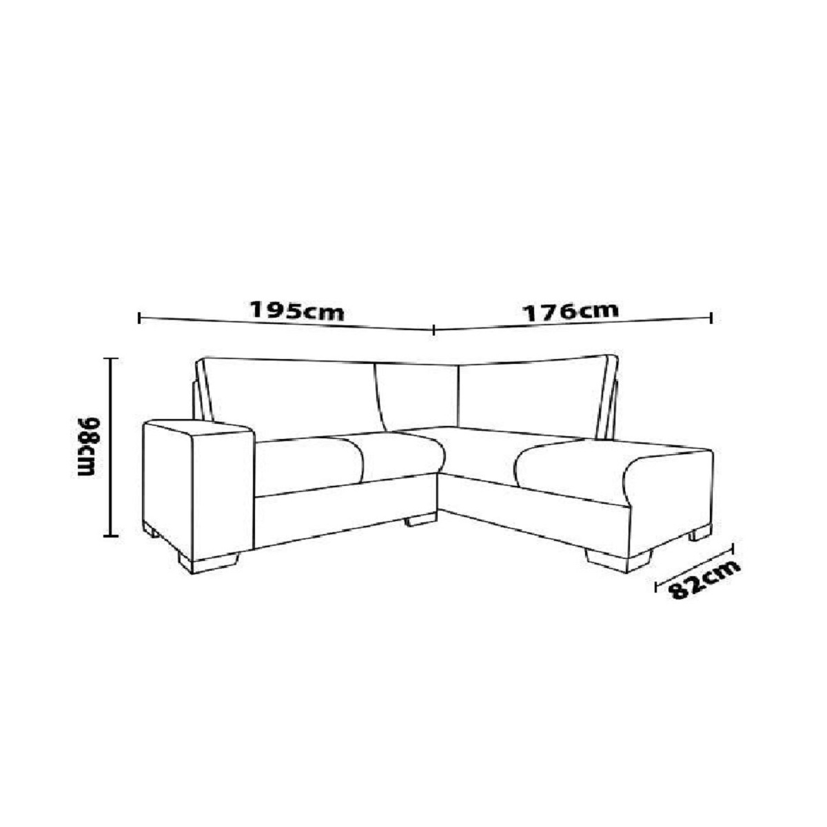 Sof&aacute; 5 Lugares de Canto Azul Marinho JW Canad&aacute;, , large image number 3