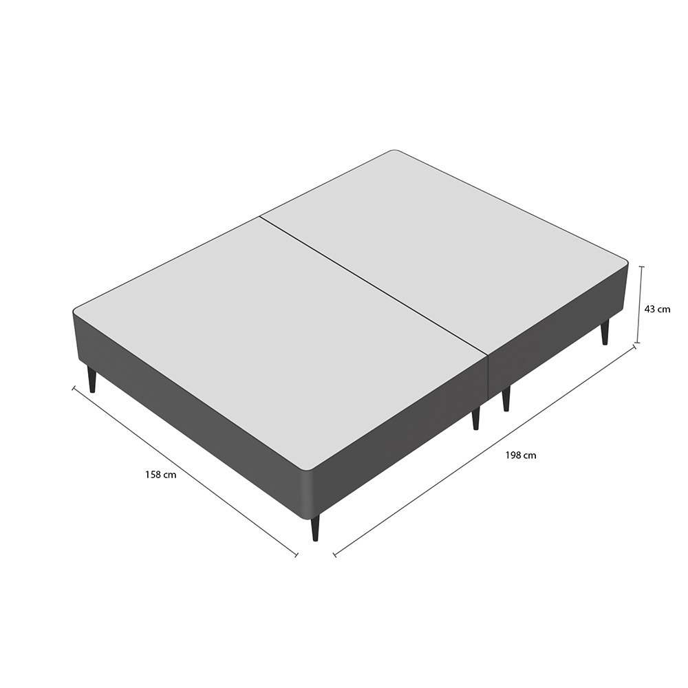 Base Cama Box Queen Sommier Corino Preto 198x158x30 cm Ortobom, , large image number 7