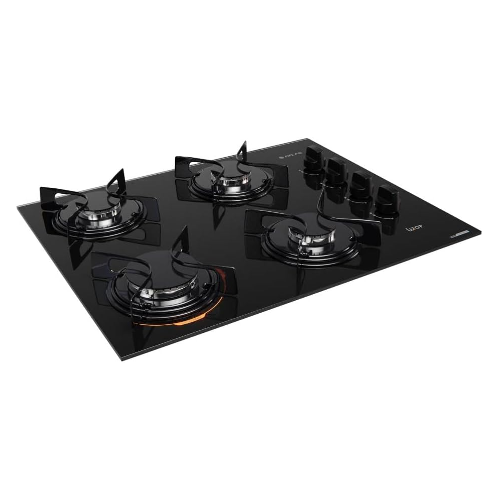 Fogao Cooktop Atlas 4 Bocas Utop Glass com Mesa em Vidro Acendimento Automático preto, , large image number 1