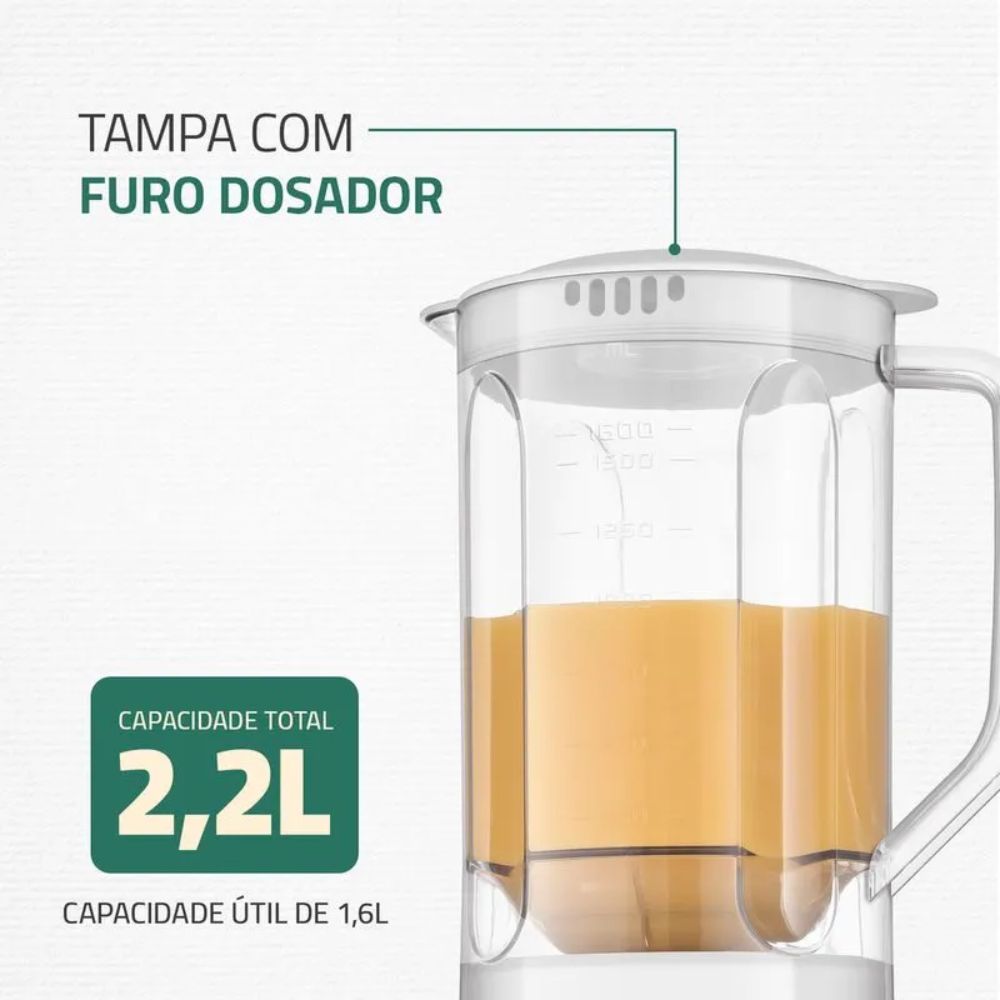 Liquidificador Mondial Branco 2 Litros 550W 220v Pratic Power L 97-W, , large image number 3