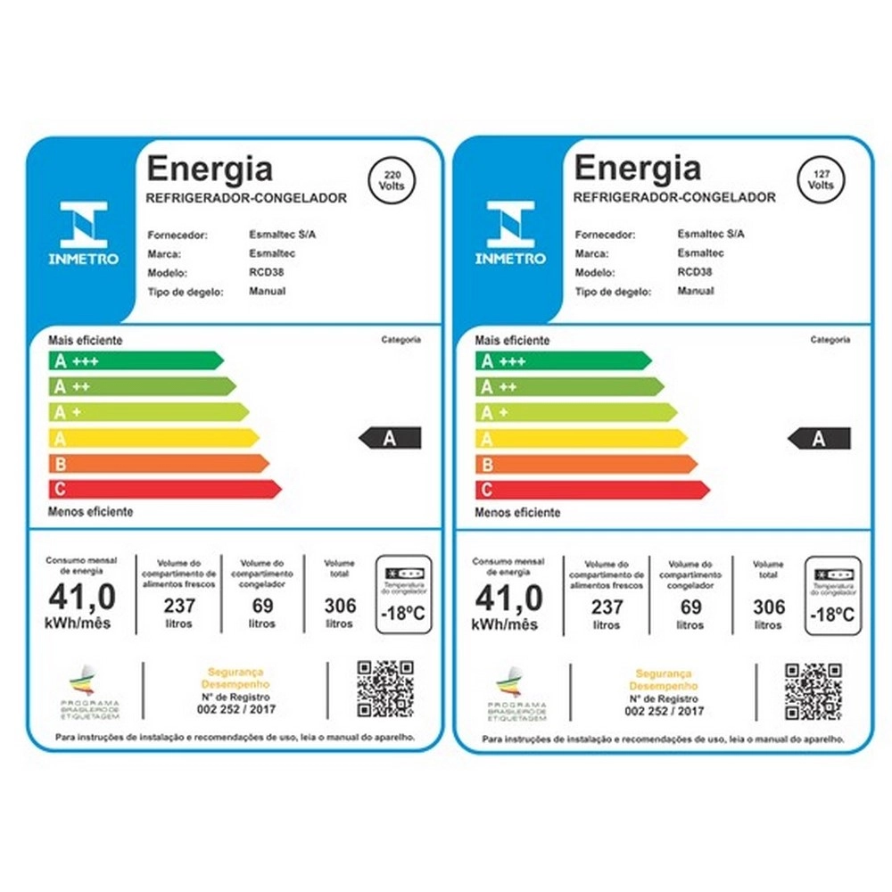 Geladeira Esmaltec Cycle Defrost 2 Portas Branca 306L 220V RCD38, , large image number 5