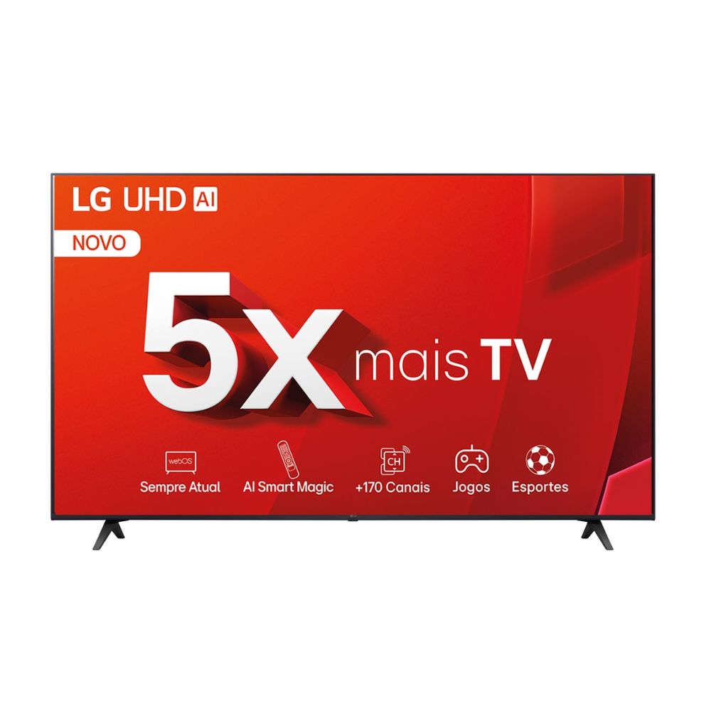 Smart TV 55" LG UHD Processador AI a5 Ger 7 HDR10 Pro webOS 24 Controle Smart Magic 55UT8050PSA
