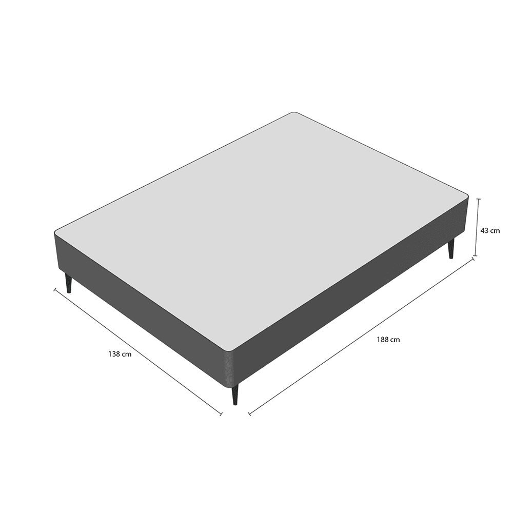 Base Cama Box Casal Sommier Corino Bege 188x138x42 cm Ortobom, , large image number 8