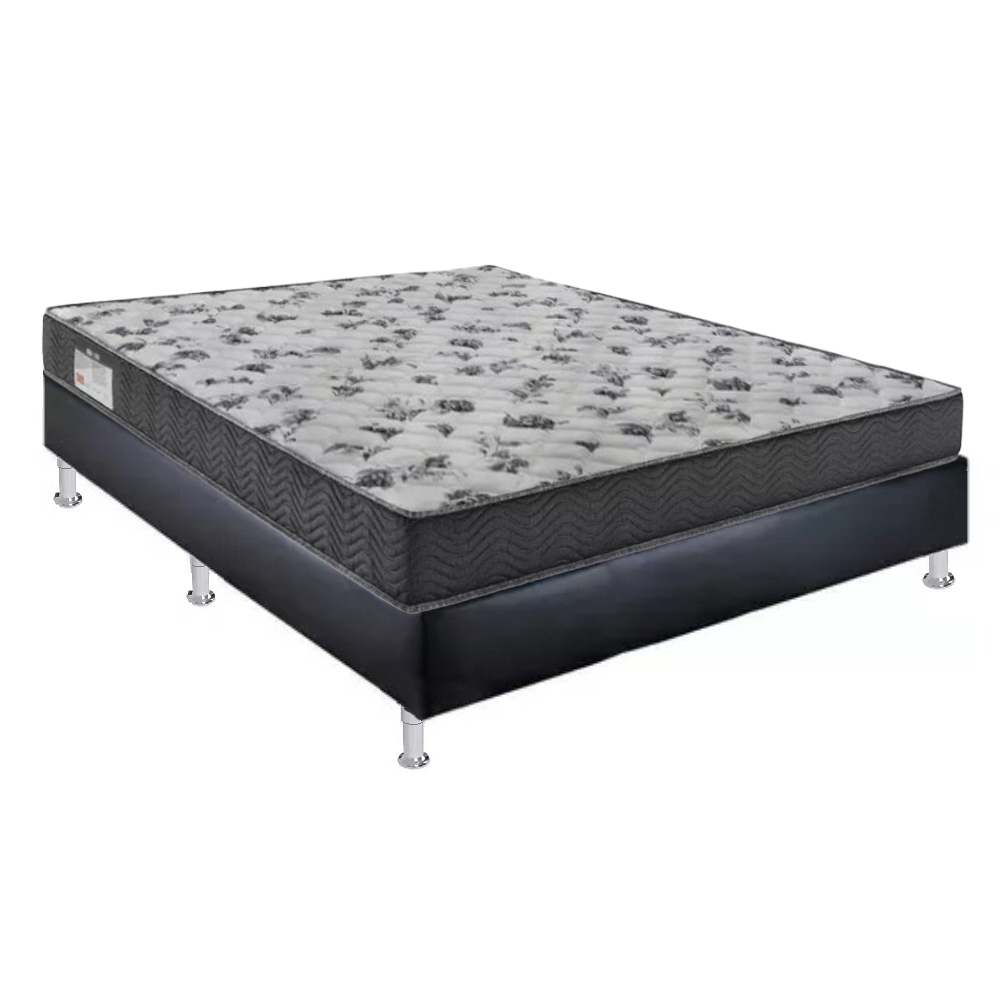 Cama Box Casal com Base Preta Ortobom e Colchao Espuma D33 ISO 100 88x188x60cm Ortobom