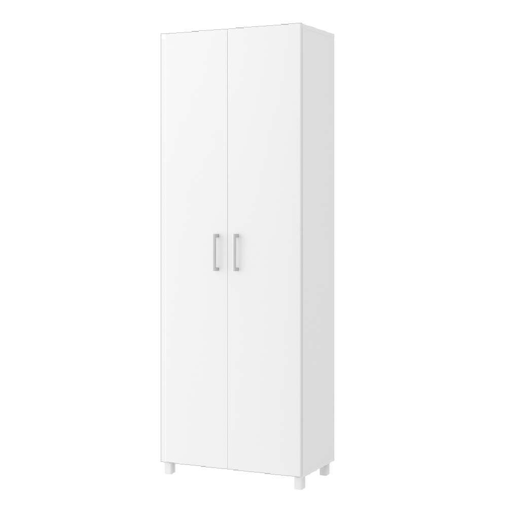 Armário Multiuso 2 Portas 4 Prateleiras 186x61 cm Nicioli Branco