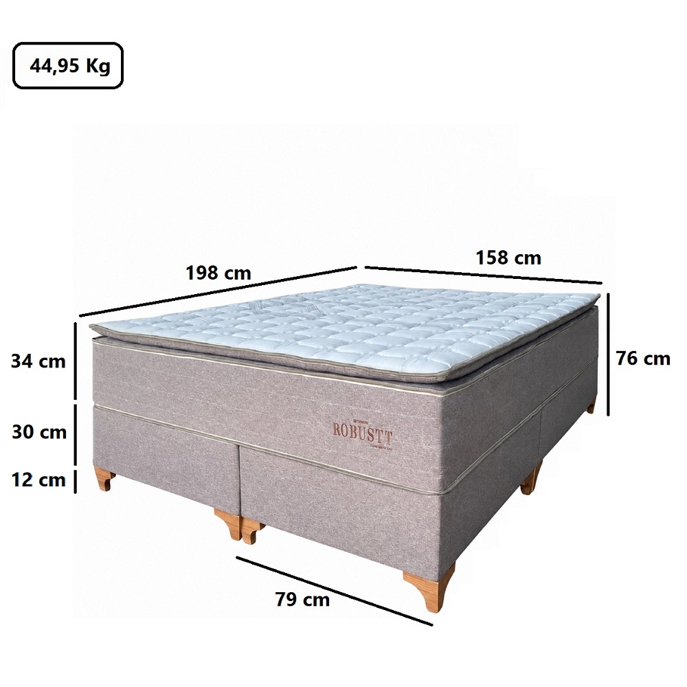 reina コンパクト Cama Box Queen Espuma D26 e Molas Ensacadas Robustt | Millena