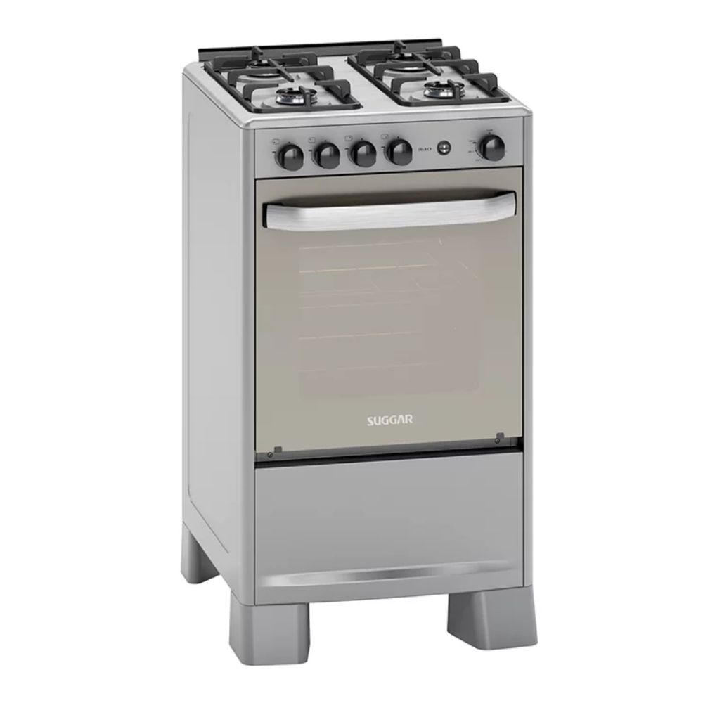 Fogão 4 Bocas Suggar Mesa De Inox Prata Bivolt FGISL410 Prix