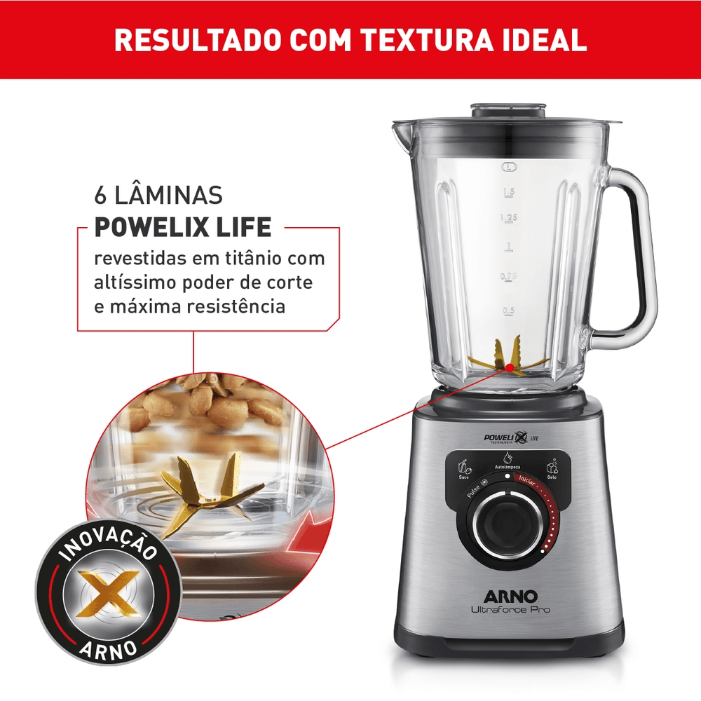 Liquidificador Arno Inox 12 Velocidades + Pulsar 2 Litros 1100W LN93, , large image number 4