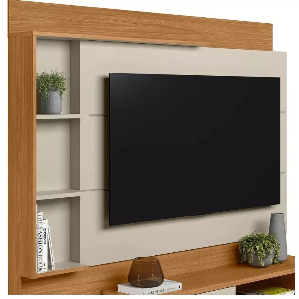 Estante Home Para TV até 60 Polegadas 2 Portas Nature/Off White Linea Atlanta, , large image number 3
