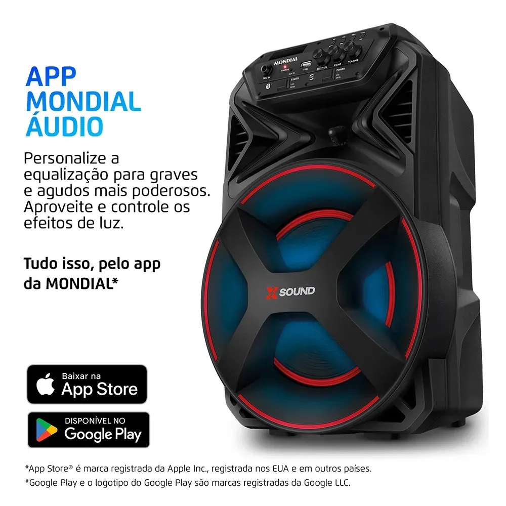 Caixa de Som Amplificada Mondial Bluetooth USB R&aacute;dio FM 300W Bivolt CM300-N, , large image number 6
