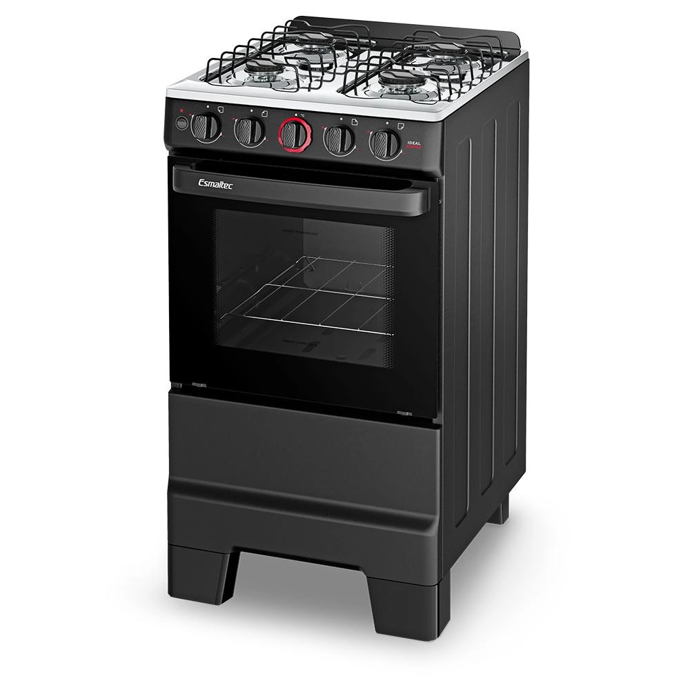 Fogão 4 bocas Esmaltec Mesa de Inox Acendimento Automático Preto Ideal Super F4IAP 4121, , large image number 2