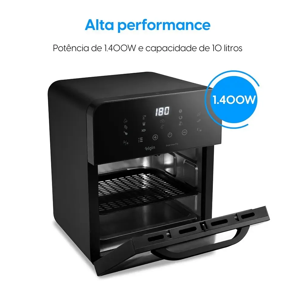 Fritadeira El&eacute;trica Air Fryer Elgin Sem &Oacute;leo 10 Litros Preta 1400W 220V Style Oven Fry AFO20, , large image number 1