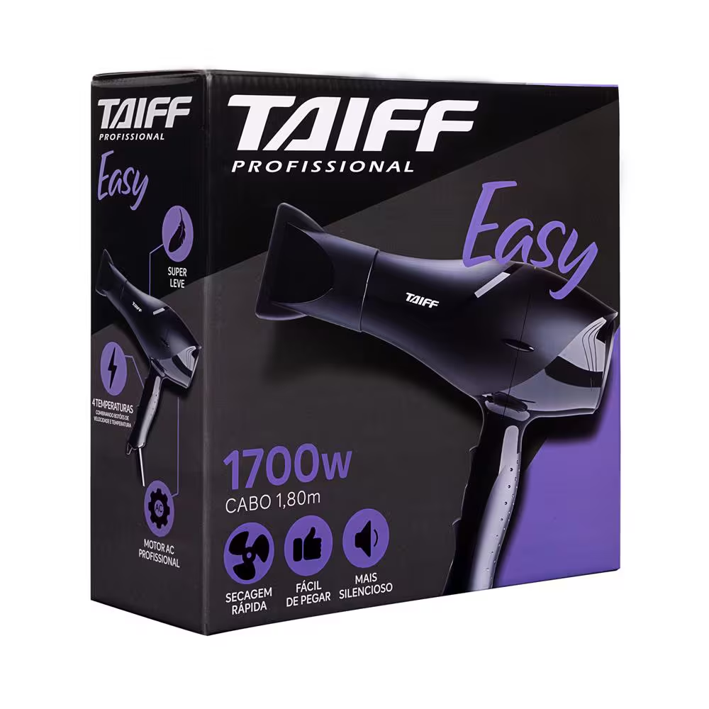 Secador de Cabelo Taiff Easy Preto 2 Temperaturas 1700W Bivolt, , large image number 4