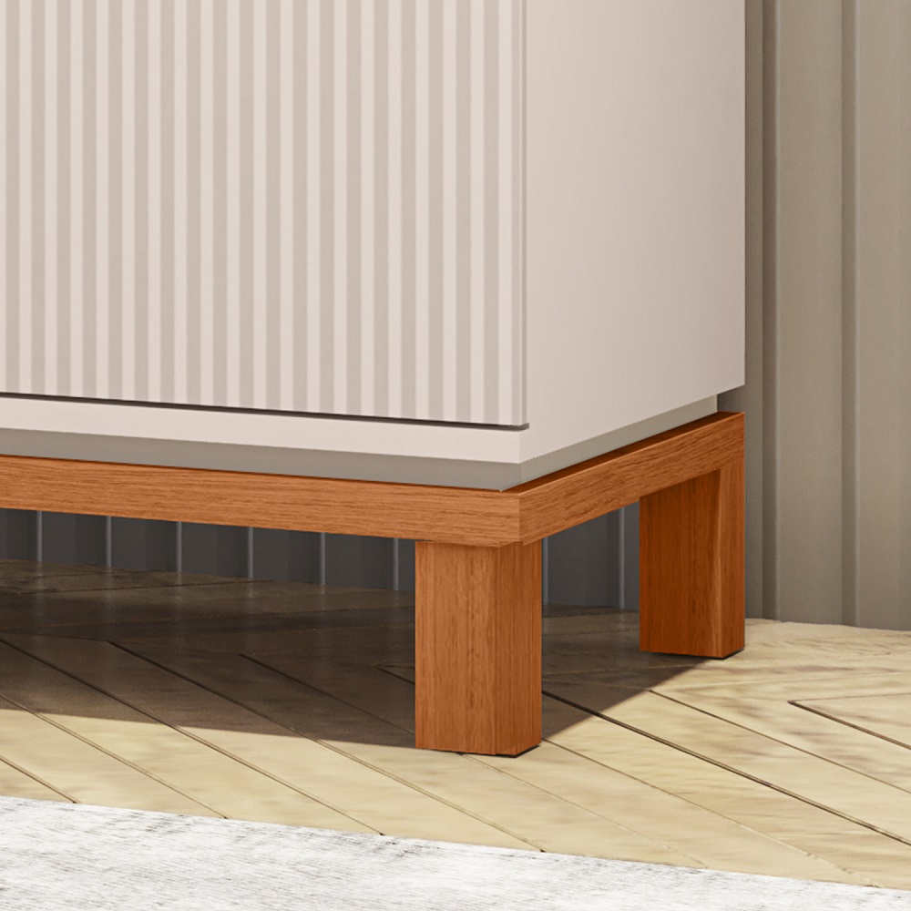 Cristaleira 2 Portas Mondrian Microripado Off White MR/Freijó Caemmun, , large image number 6