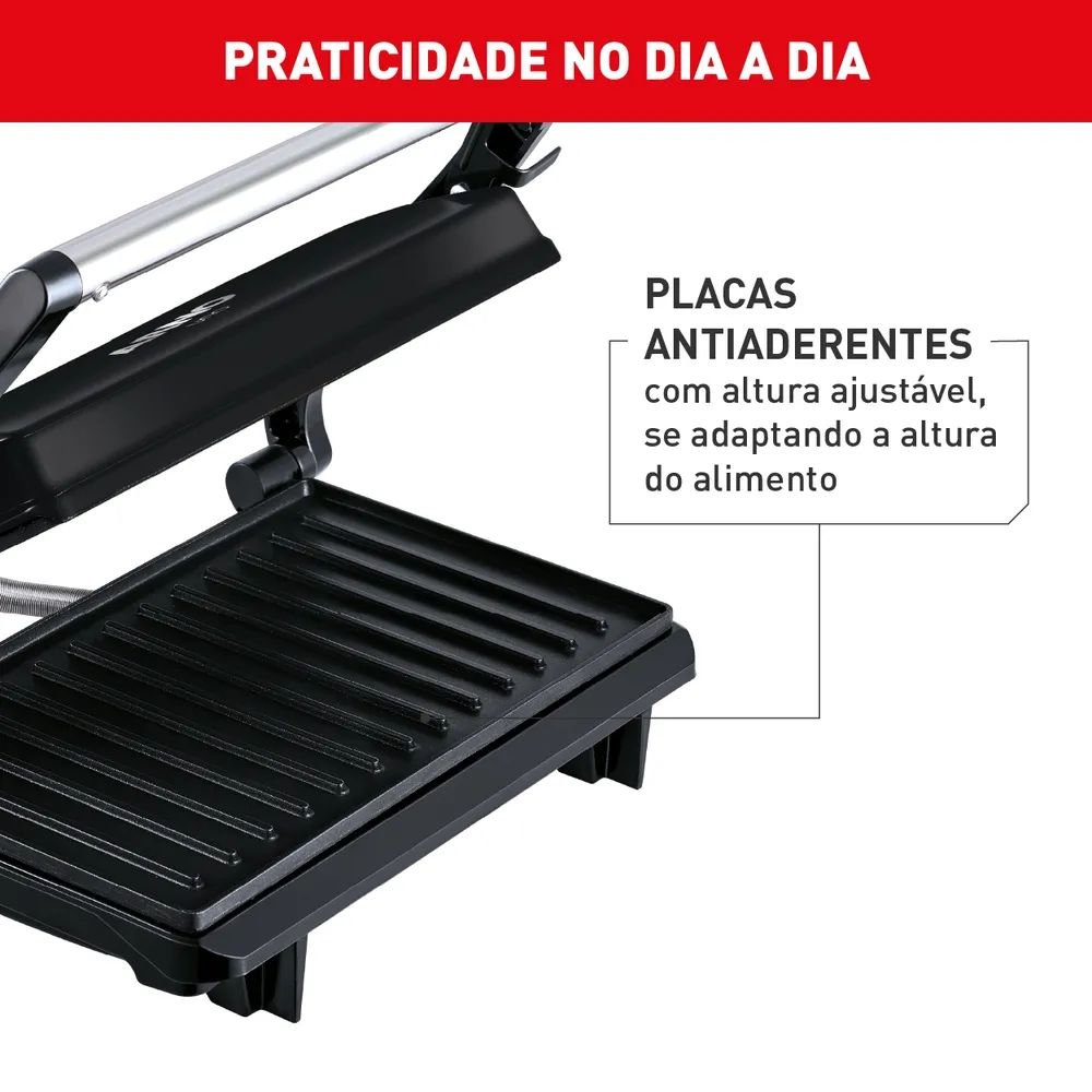 Sanduicheira Grill Arno Compact 220V Antiaderente Preta 850W GPTO, , large image number 3