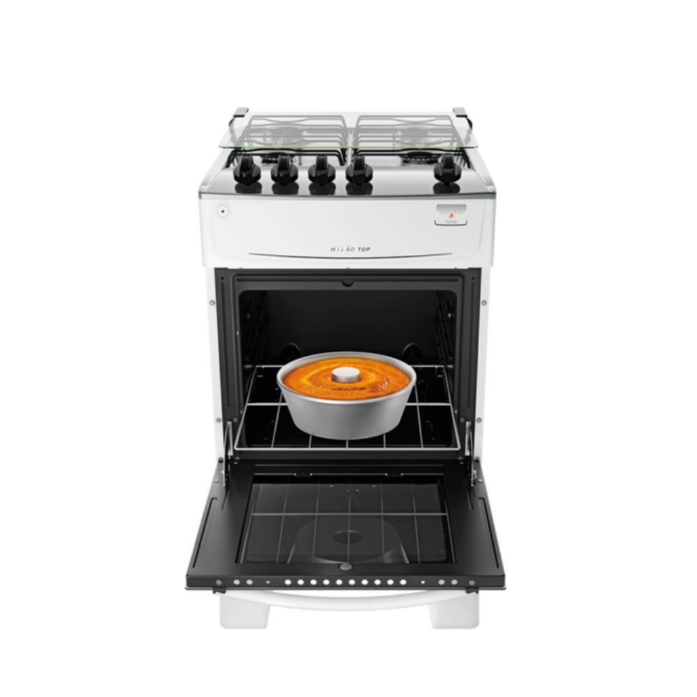 Fogão 4 Bocas Atlas Mesa Inox Acendimento Automático Branco Milão Top Bivolt, , large image number 5