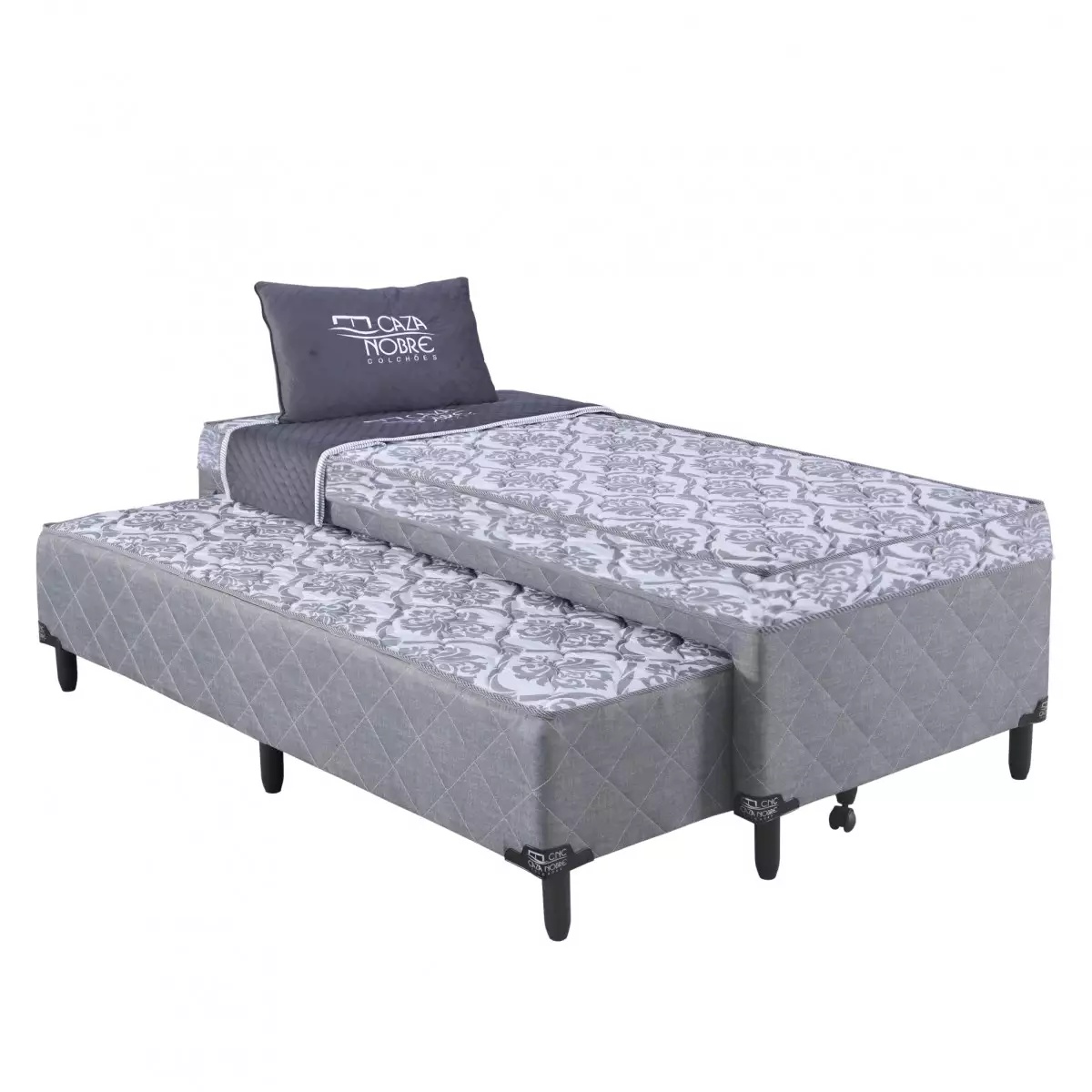 Cama Box Solteirão Conjugada com Auxiliar Montreal 188x88x59 cm Caza Nobre