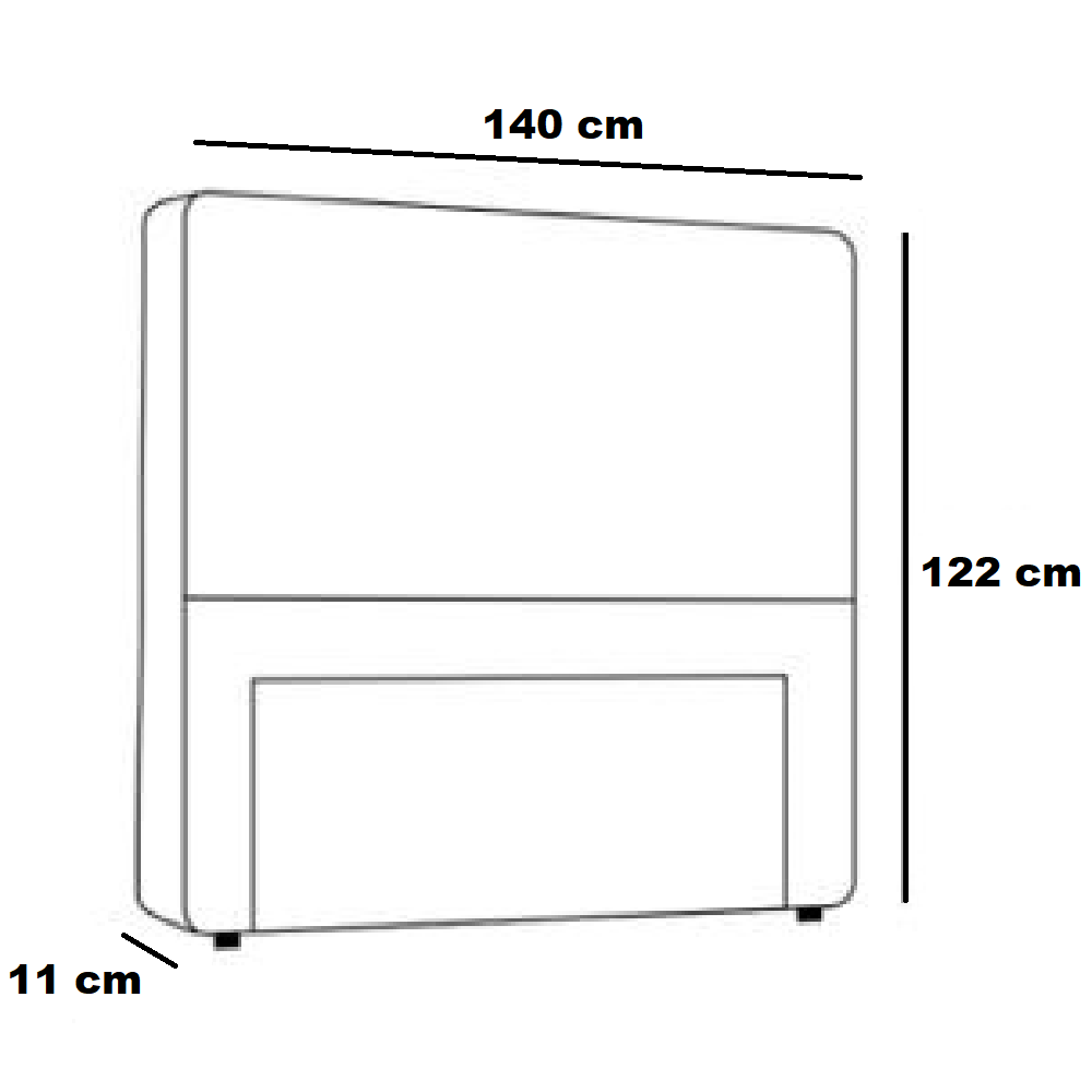 Cabeceira de Casal Estofada 140cm Corino Preta Ortomagic Excellence, , large image number 3