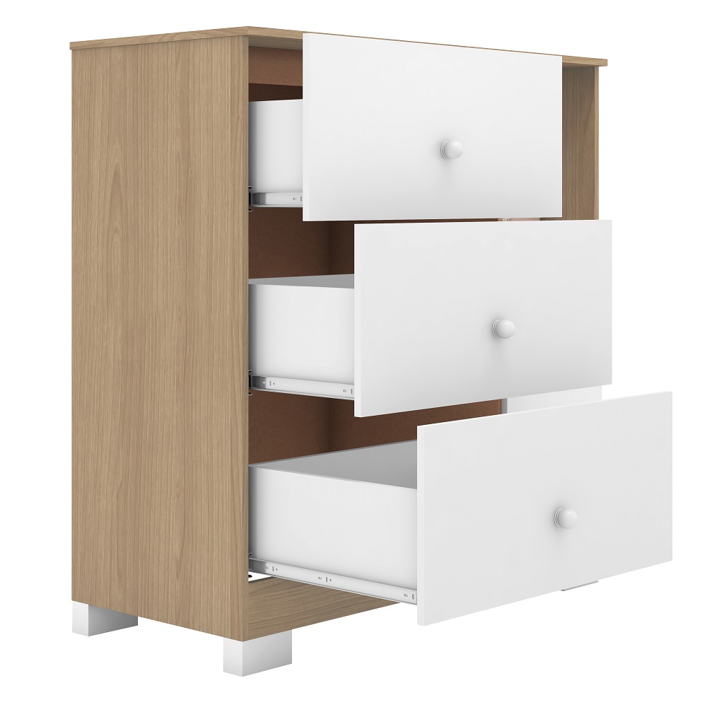 Cômoda Estrela Flok 1 Portas 1 Prateleira e 3 Gavetas Naturalle/Branco 100% MDF, , large image number 1