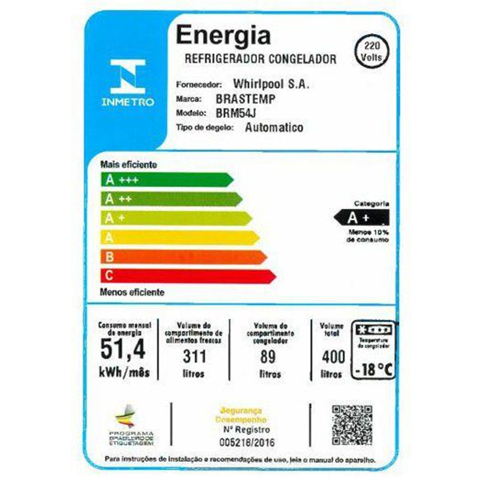 Refrigerador Brantemp Frost Free Duplex BRM54JB 400 Litros Freezer Control, , large image number 3