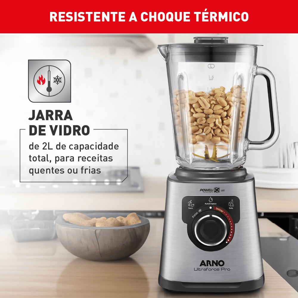 Liquidificador Arno Inox 12 Velocidades + Pulsar 2 Litros 1100W LN93, , large image number 3