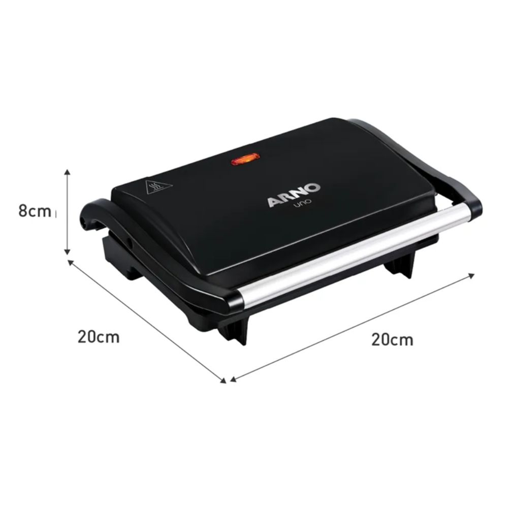 Sanduicheira Grill Arno Compact 220V Antiaderente Preta 850W GPTO, , large image number 7