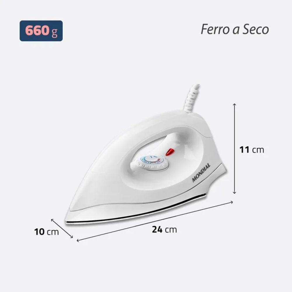 Ferro de Passar Roupa a Seco Mondial 220V FSN-55-W, , large image number 4