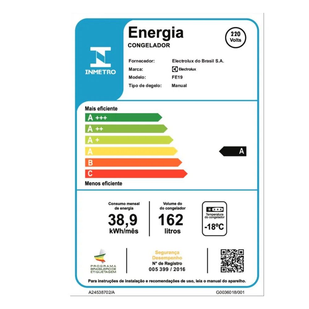 Freezer Vertical Electrolux 1 Porta 162 Litros Cycle Defrost FE19 220V Branco, , large image number 6