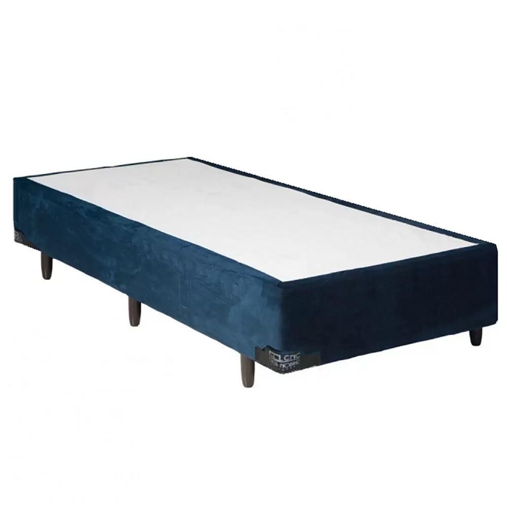 Base Cama Box Solteiro T07 Azul 88x188x30 cm Caza Nobre