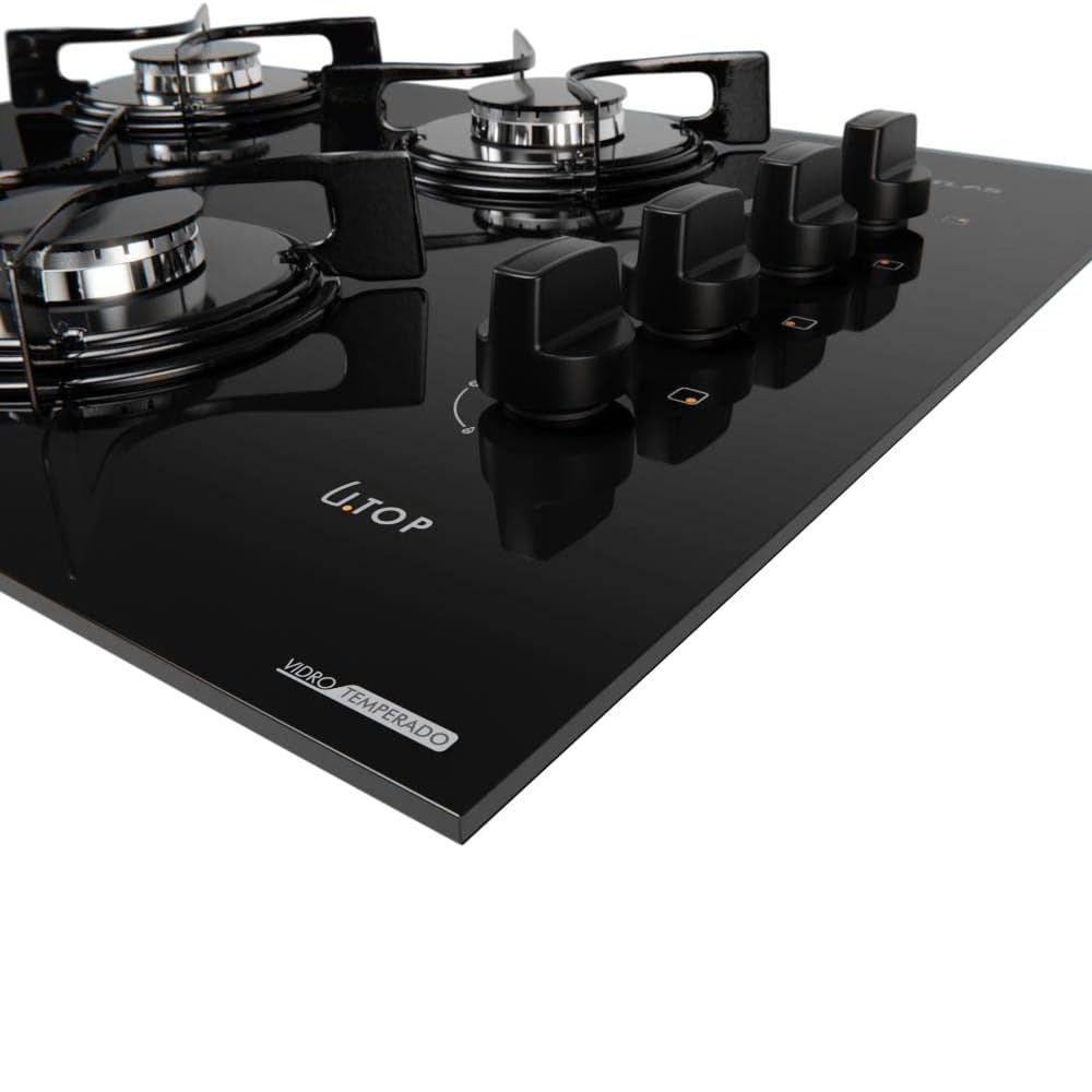 Fogao Cooktop Atlas 4 Bocas Utop Glass com Mesa em Vidro Acendimento Automático preto, , large image number 4