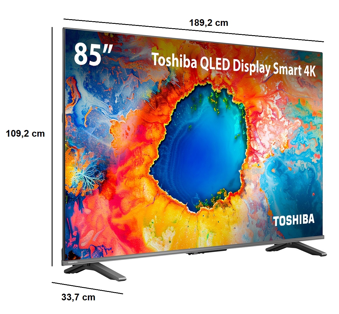 Smart TV 85 Polegadas Toshiba QLED 4K Wi-Fi 4 HDMI 2 USB C450NS TB038M, , large image number 5