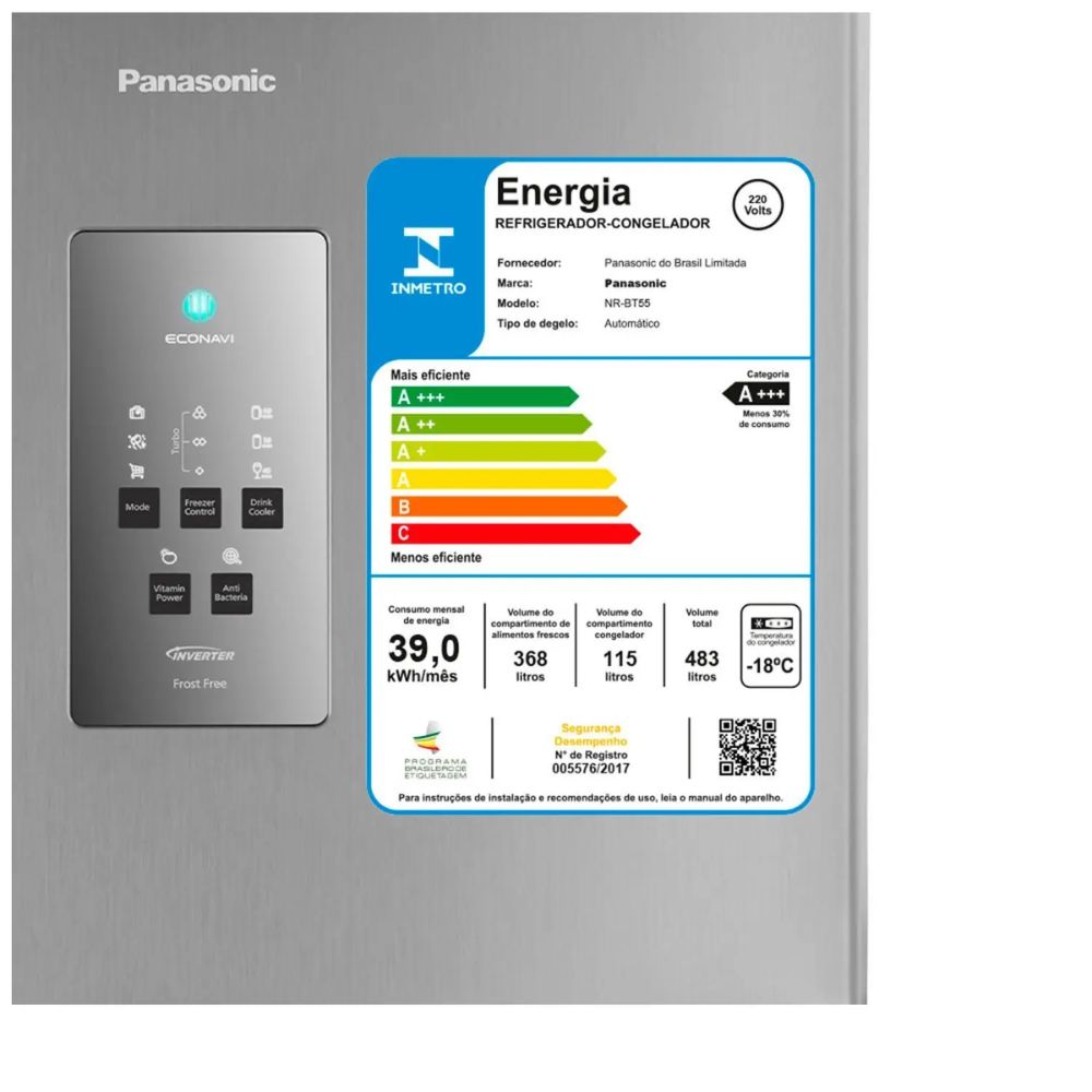 Geladeira Frost Free Panasonic 2 Portas 483L 220V BT55, , large image number 8