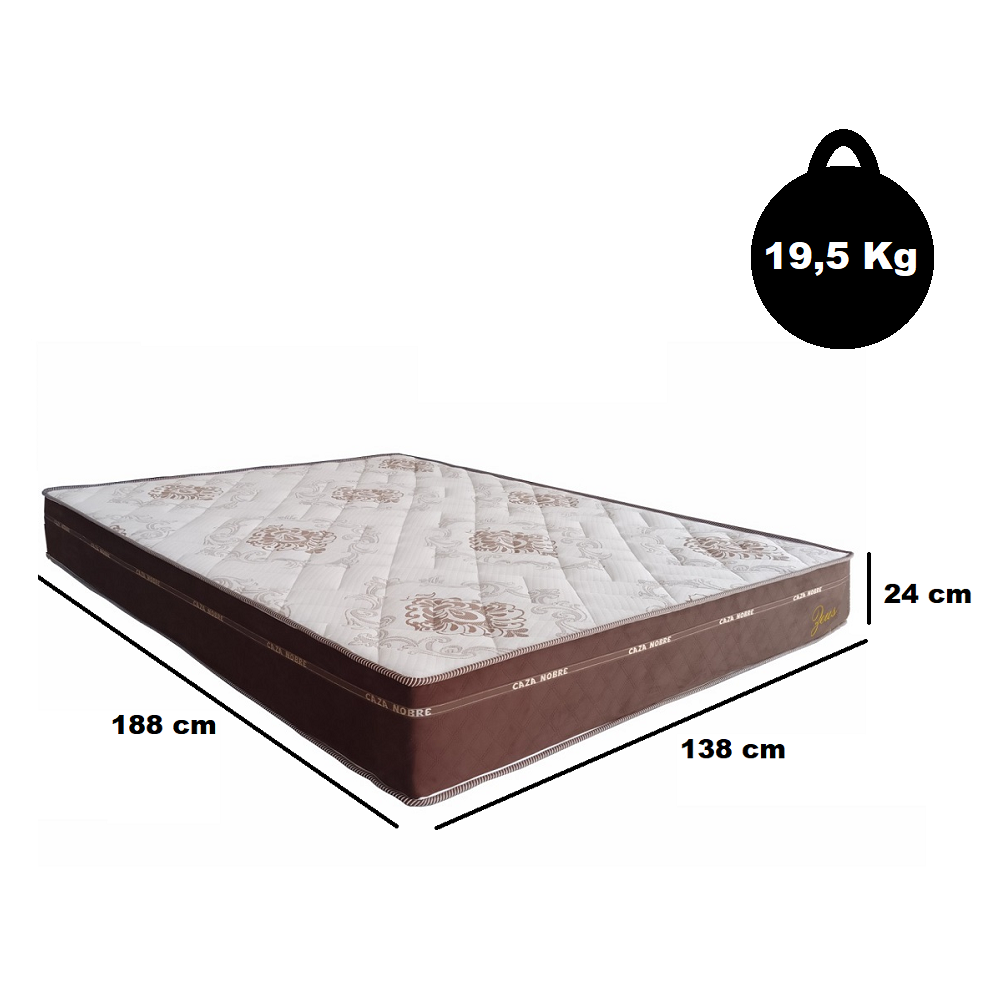 Colchão Casal Espuma AG65/D33 Ortopédico Zeus 138x188x24 cm Caza Nobre, , large image number 2