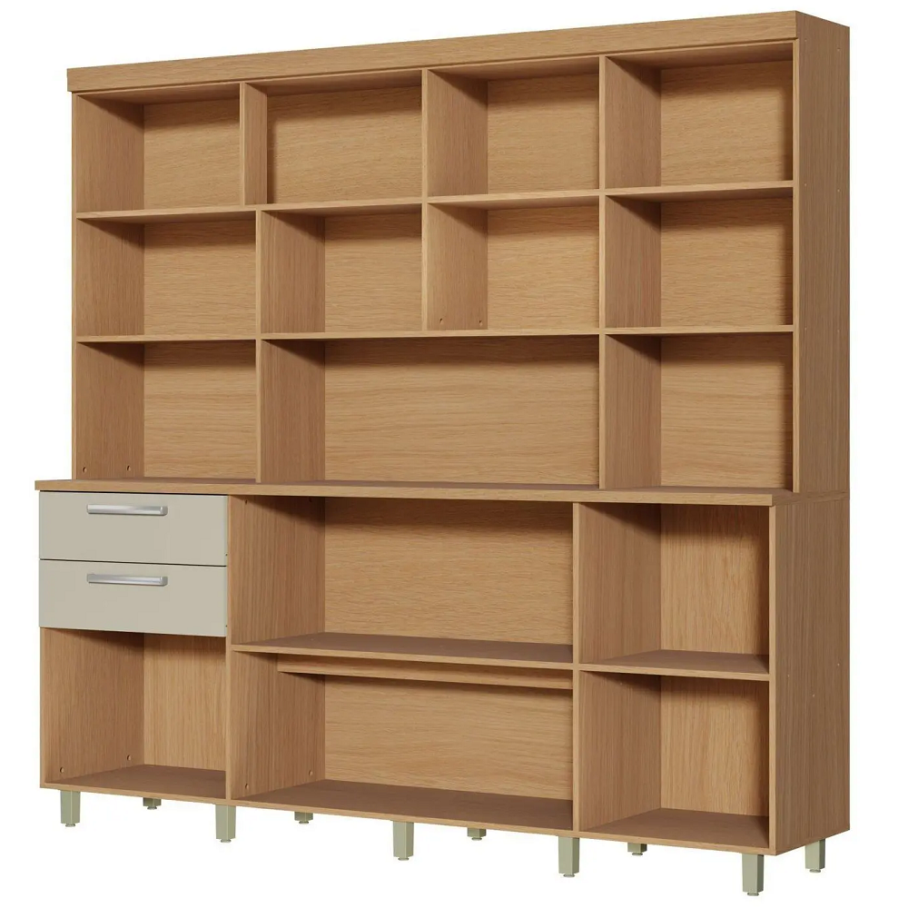 Kit Cozinha Nesher Nobreza 7 Portas 2 Gavetas 210 cm Carvalho/Greige 100% MDF, , large image number 1