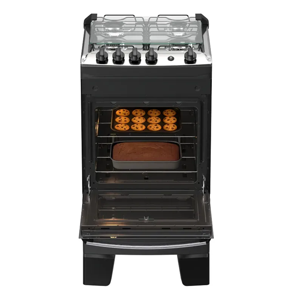 Fog&atilde;o 4 bocas Atlas Autom&aacute;tico Mesa de Inox Preto Mil&atilde;o Fast, , large image number 5
