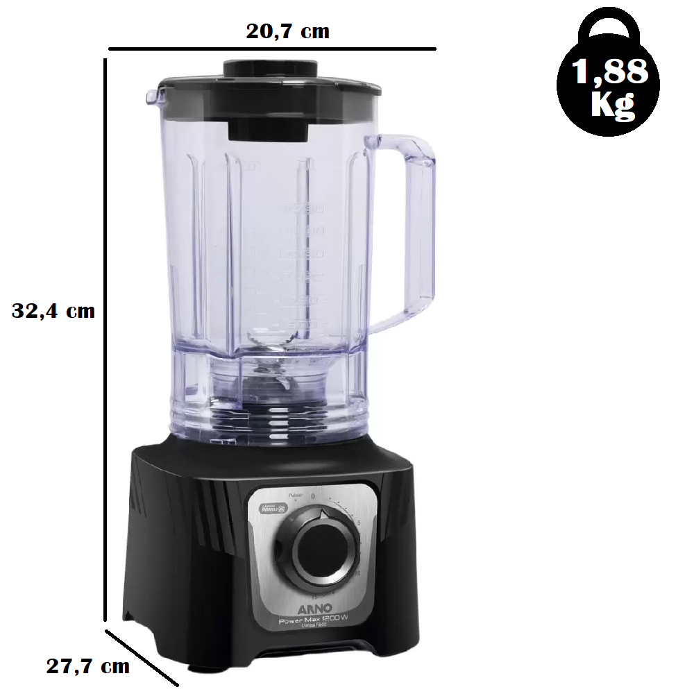 Liquidificador Arno Power Max LN78 com 15 Velocidades 1200W  Preto 220V, , large image number 4