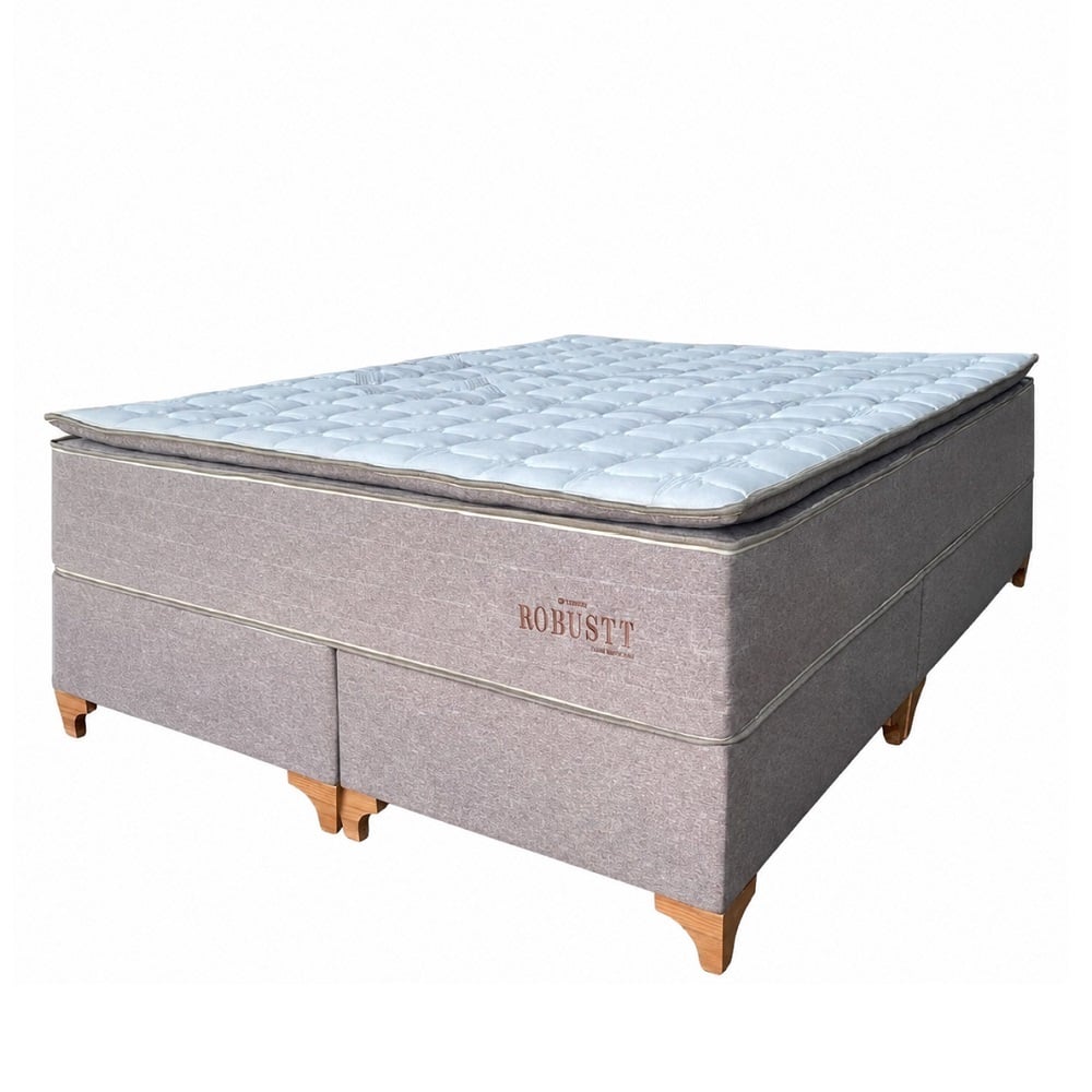 Cama Box Queen Espuma D26 e Molas Ensacadas Robustt 158x198x76cm Tit&acirc;nio