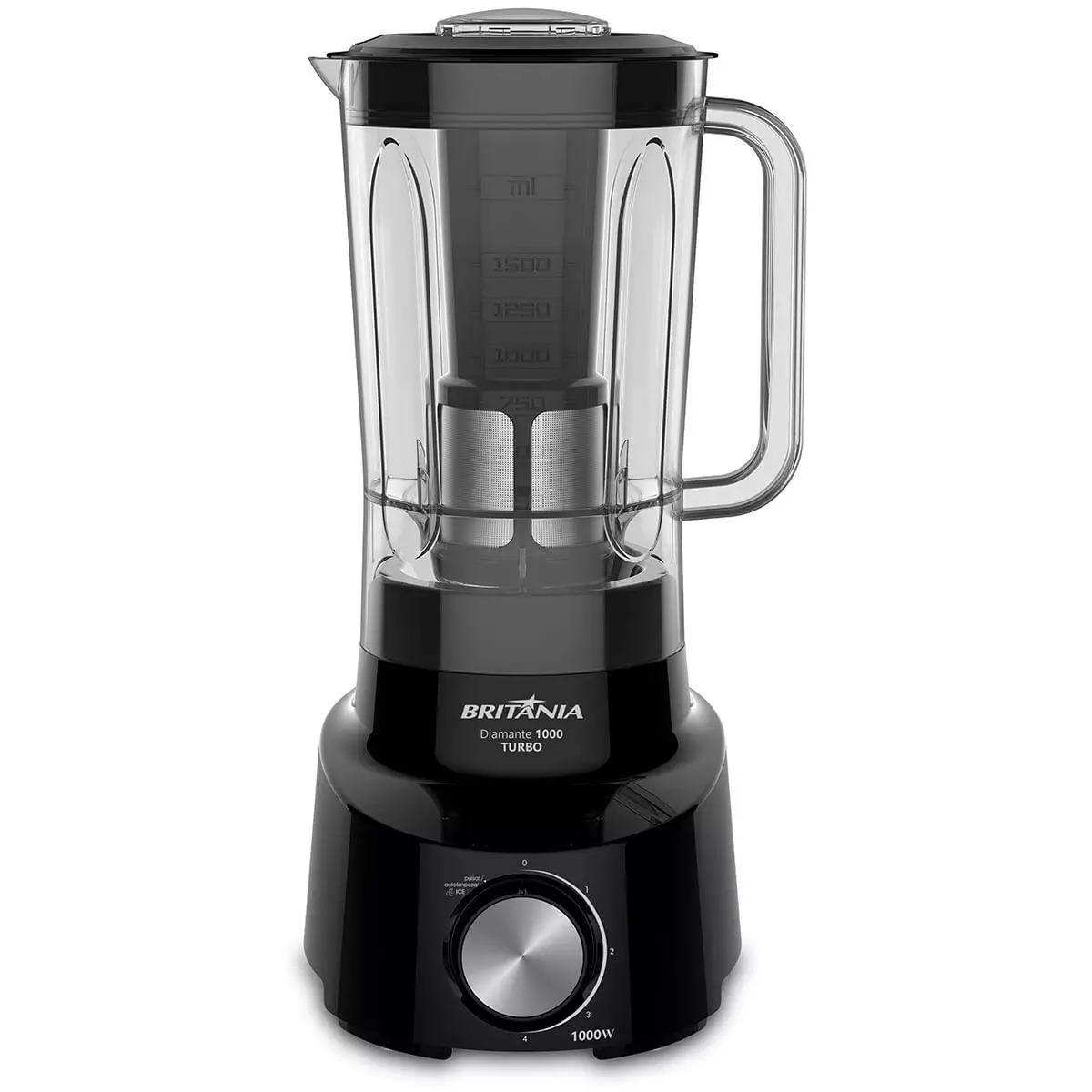 Liquidificador Britânia BLQ Diamante Turbo com 4 Velocidades 1000W 220V, Preto, large image number 0