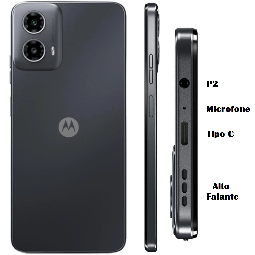 Smartphone Motorola Moto G34 Preto128GB 4GB RAM Tela 6,5" Câmera 50MP + 2MP  Selfie 16MP 5G, , large image number 2